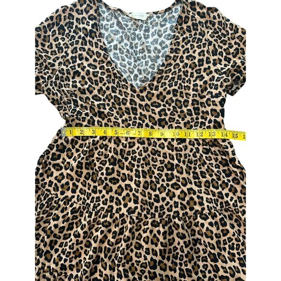 Altar’d State- Mini Dress- Medium - cheetah leopard print ruffle dress- tunic - Picture 5 of 9